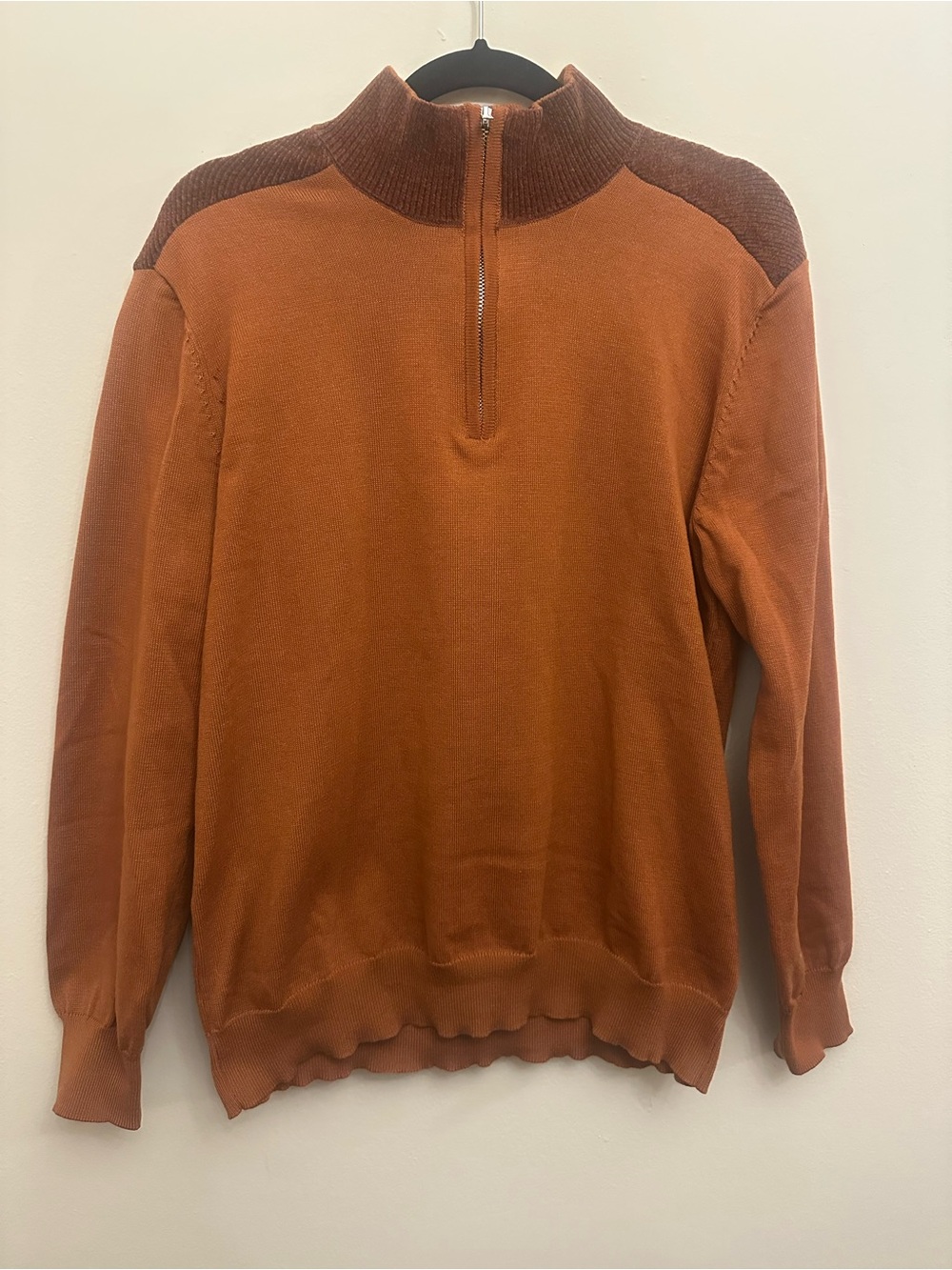 Paul Jones Men’s Brown Quarter Zip Mock Neck Knit Sweater Size M